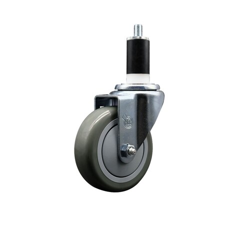 Service Caster 4'' Gray Poly Wheel Swivel 1-3/8'' Expanding Stem Caster SCC-EX20S414-PPUB-138